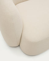 Martina modulares 3-Sitzer-Sofa in Chenille mit Chaiselongue rechts Farbe Ecru 287 cm - ZEN ZONE Furniture