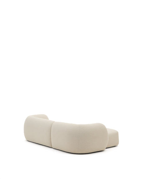 Martina modulares 3-Sitzer-Sofa in Chenille mit Chaiselongue links Écru 287 cm - ZEN ZONE Furniture