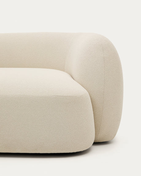 Martina modulares 3-Sitzer-Sofa in Chenille mit Chaiselongue links Écru 287 cm - ZEN ZONE Furniture