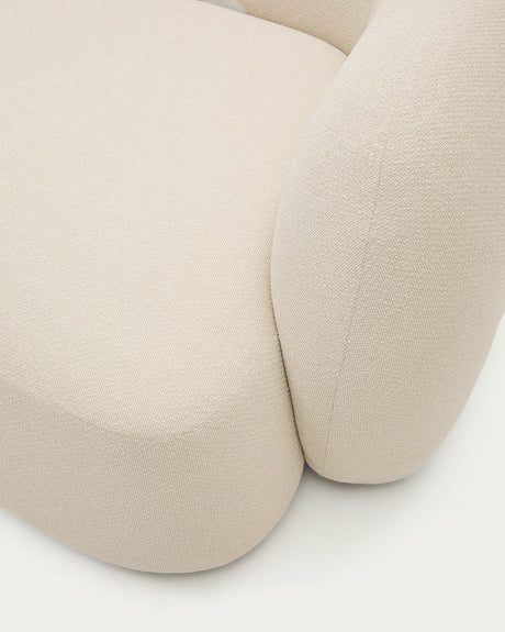 Martina modulares 3-Sitzer-Sofa in Chenille mit Chaiselongue links Écru 287 cm - ZEN ZONE Furniture