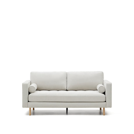 Debra 2-Sitzer-Sofa mit Bezug in perlfarbener Chenille Beine Finish natur 182 cm - ZEN ZONE Furniture