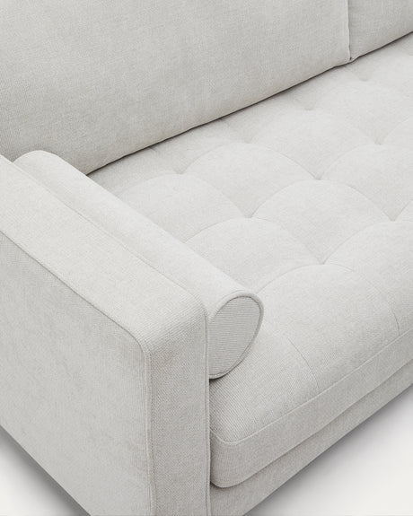 Debra 2-Sitzer-Sofa mit Bezug in perlfarbener Chenille Beine Finish natur 182 cm - ZEN ZONE Furniture
