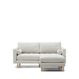 Debra 2-Sitzer-Sofa mit Pouf mit Bezug in perlfarbener Chenille Beine Finish natur 18 - ZEN ZONE Furniture