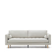Debra 3-Sitzer-Sofa mit Bezug in perlfarbener Chenille Beine Finish natur 222 cm - ZEN ZONE Furniture