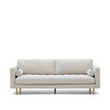 Debra 3-Sitzer-Sofa mit Bezug in perlfarbener Chenille Beine Finish natur 222 cm - ZEN ZONE Furniture
