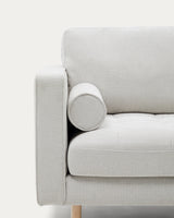 Debra 3-Sitzer-Sofa mit Bezug in perlfarbener Chenille Beine Finish natur 222 cm - ZEN ZONE Furniture