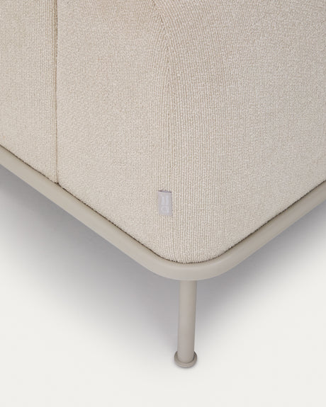 Sofa Aurum 3-Sitzer ecru mit verstellbarer Kopfstütze und mattbeigem Metallgestell 234 cm FSC Mix Credit - ZEN ZONE Furniture