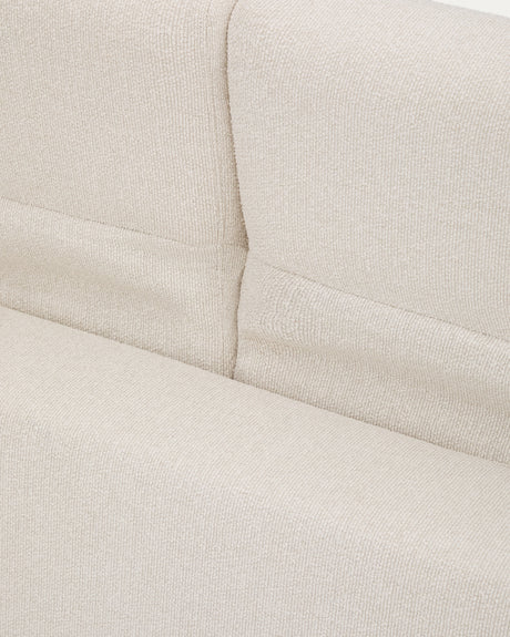 Sofa Aurum 3-Sitzer ecru mit verstellbarer Kopfstütze und mattbeigem Metallgestell 234 cm FSC Mix Credit - ZEN ZONE Furniture