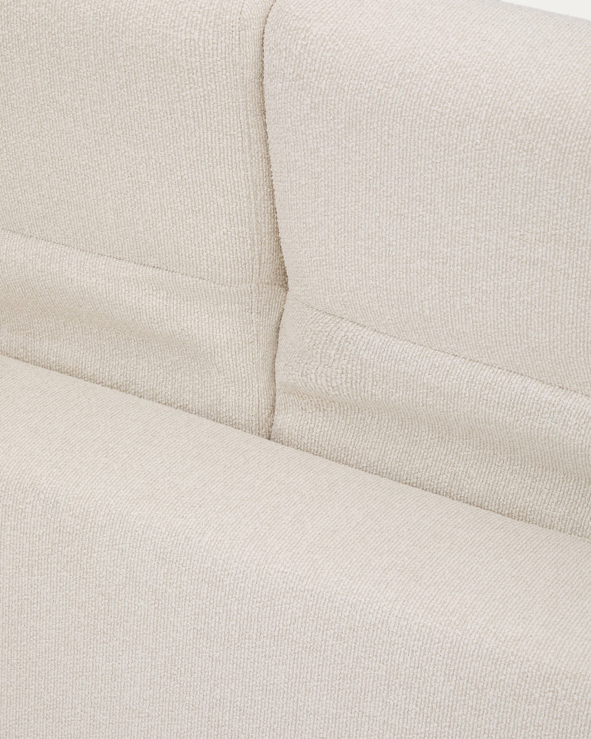 Sofa Aurum 3-Sitzer ecru mit verstellbarer Kopfstütze und mattbeigem Metallgestell 234 cm FSC Mix Credit - ZEN ZONE Furniture