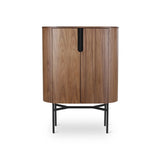 Kommode Amandine aus Walnussfurnier in braun, 90x50x130 cm - ZEN ZONE Furniture