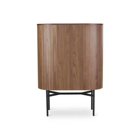 Kommode Amandine aus Walnussfurnier in braun, 90x50x130 cm - ZEN ZONE Furniture