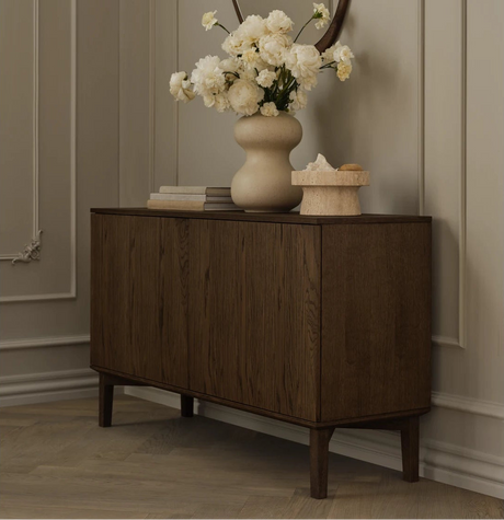 Silent Sideboard mit 2 Türen, aus Eiche, geölt, 132x45 cm - ZEN ZONE Furniture