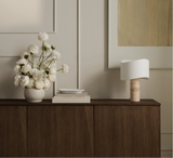 Silent Sideboard avec piétement en bois, en chêne huilé, 200x45 cm