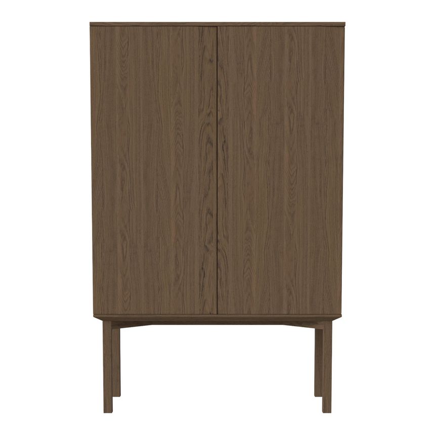 Silent Highboard with wooden frame, in oak, oiled, 100x45 cm