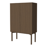 Silent Highboard with wooden frame, in oak, oiled, 100x45 cm