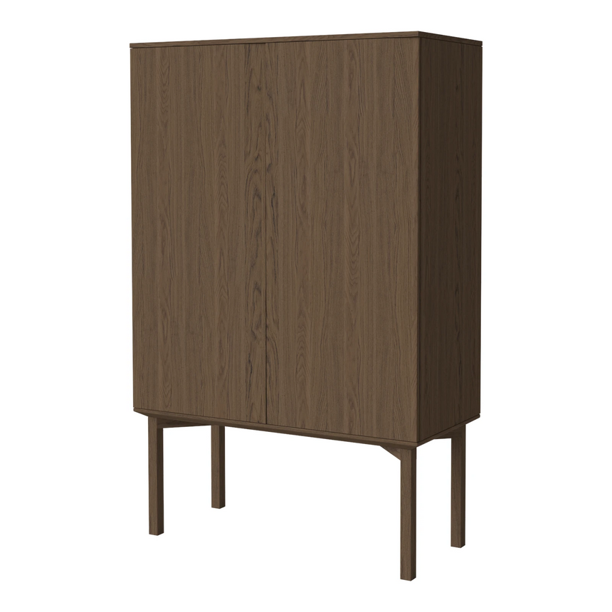 Silent Highboard with wooden frame, in oak, oiled, 100x45 cm