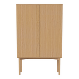 Silent Highboard with wooden frame, in oak, oiled, 100x45 cm