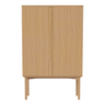 Silent Highboard with wooden frame, in oak, oiled, 100x45 cm