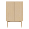 Silent Highboard with wooden frame, in oak, oiled, 100x45 cm