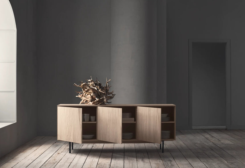 Silent Sideboard, en chêne, huilé, 200x45 cm