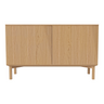Silent Sideboard mit 2 Türen, aus Eiche, geölt, 132x45 cm