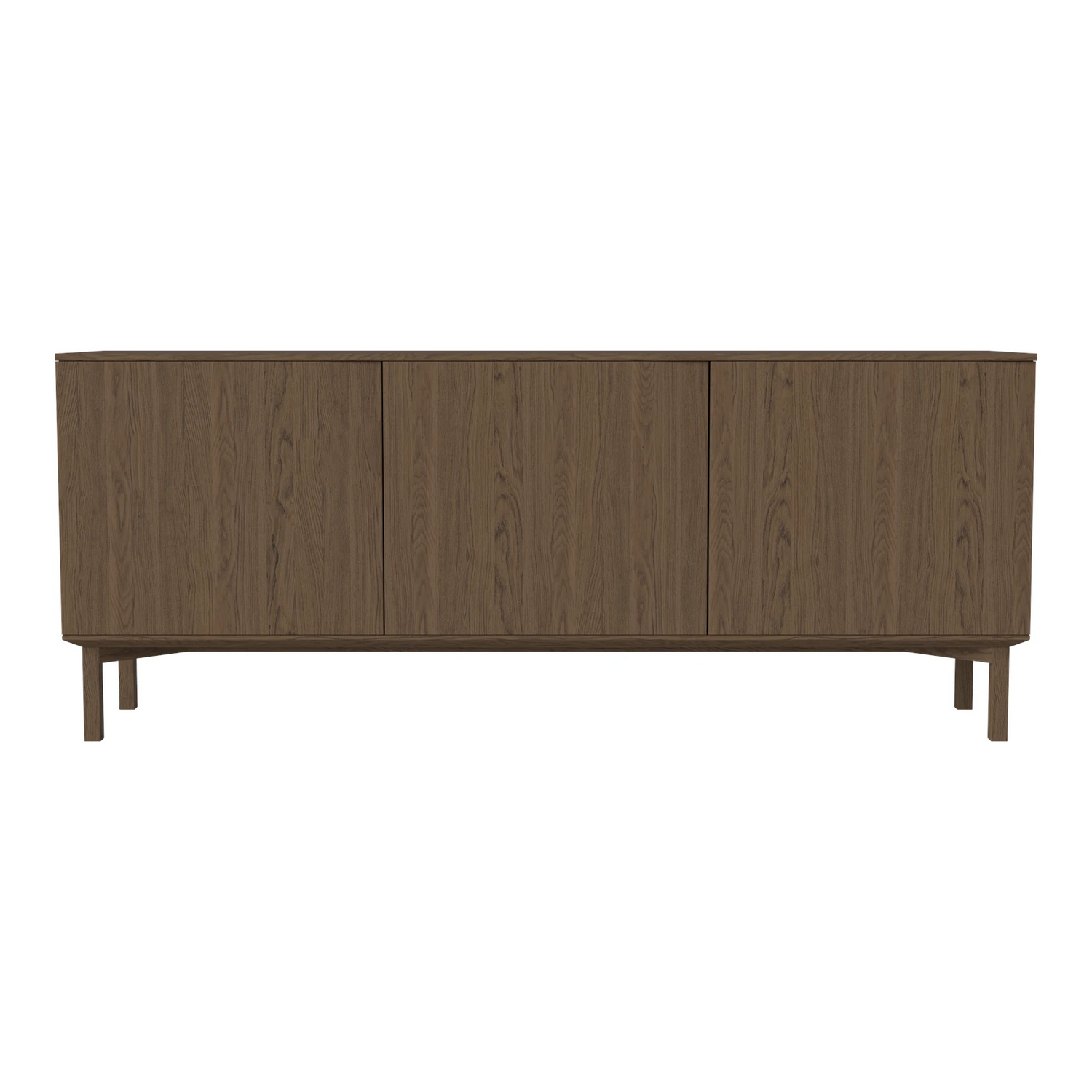 Silent Sideboard avec piétement en bois, en chêne huilé, 200x45 cm