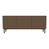 Silent Sideboard avec piétement en bois, en chêne huilé, 200x45 cm