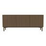 Silent Sideboard avec piétement en bois, en chêne huilé, 200x45 cm
