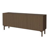 Silent Sideboard avec piétement en bois, en chêne huilé, 200x45 cm