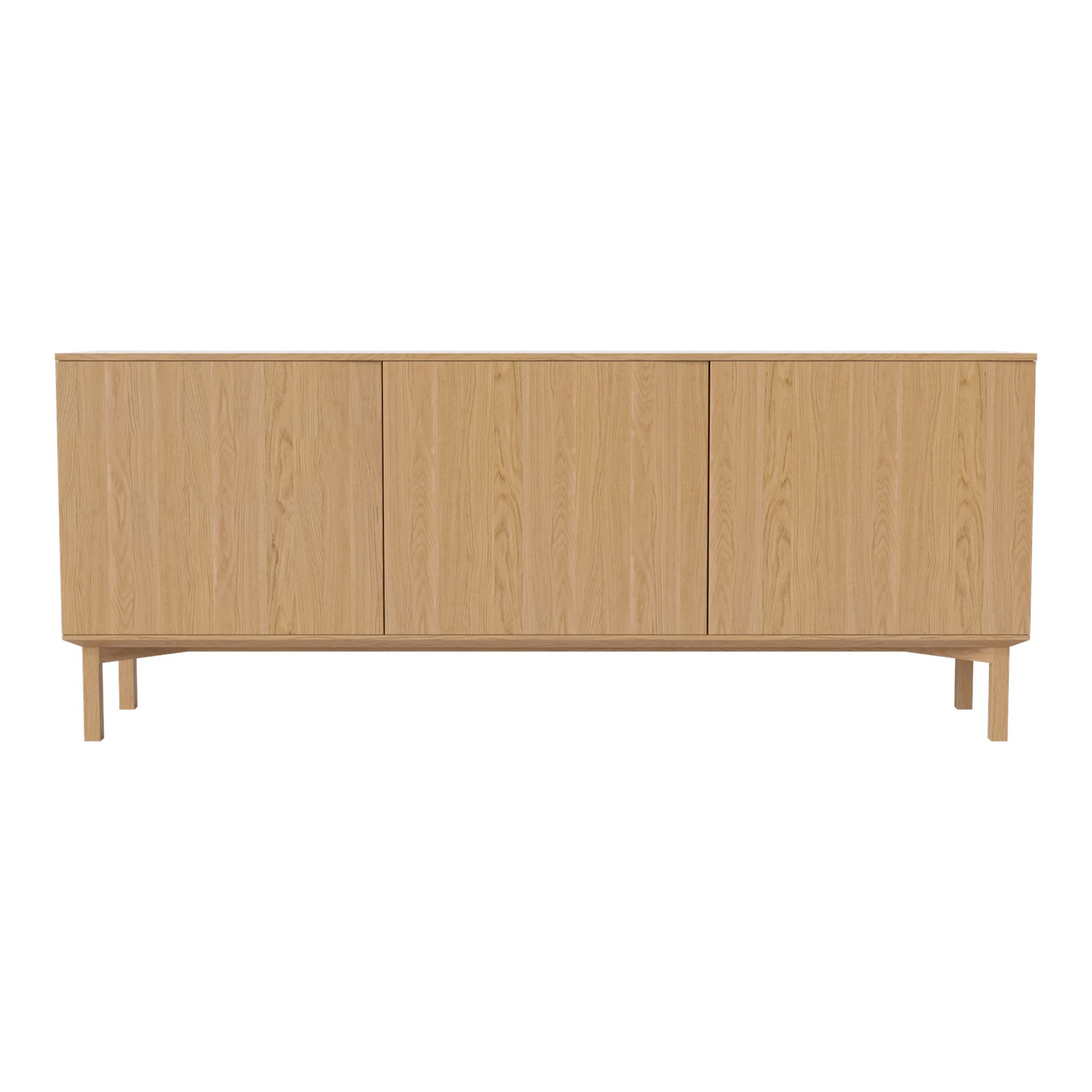 Silent Sideboard avec piétement en bois, en chêne huilé, 200x45 cm