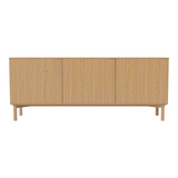Silent Sideboard avec piétement en bois, en chêne huilé, 200x45 cm
