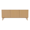 Silent Sideboard avec piétement en bois, en chêne huilé, 200x45 cm