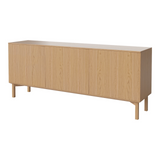Silent Sideboard avec piétement en bois, en chêne huilé, 200x45 cm