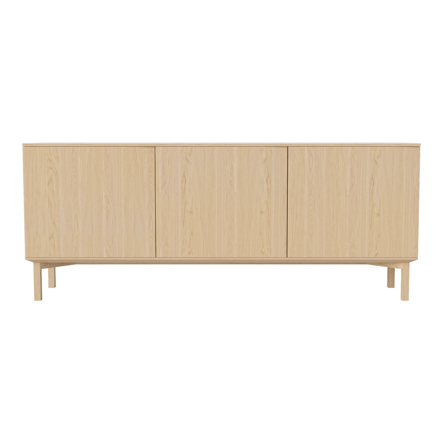 Silent Sideboard avec piétement en bois, en chêne huilé, 200x45 cm