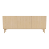 Silent Sideboard avec piétement en bois, en chêne huilé, 200x45 cm