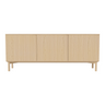 Silent Sideboard avec piétement en bois, en chêne huilé, 200x45 cm