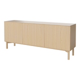 Silent Sideboard avec piétement en bois, en chêne huilé, 200x45 cm