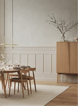 Silent Highboard with wooden frame, in oak, oiled, 100x45 cm