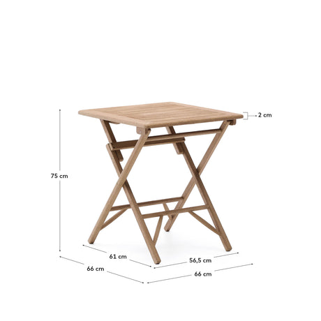 Klapptisch Dandara aus massivem Akazienholz, 66 x 66 cm, FSC 100 % - ZEN ZONE Furniture