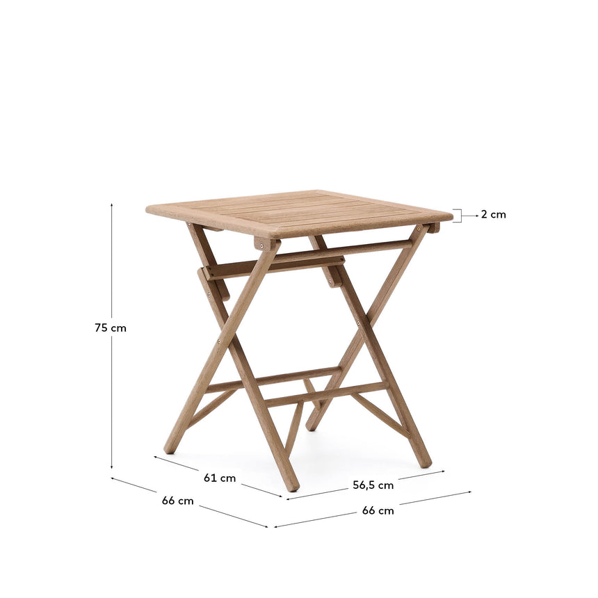 Klapptisch Dandara aus massivem Akazienholz, 66 x 66 cm, FSC 100 % - ZEN ZONE Furniture