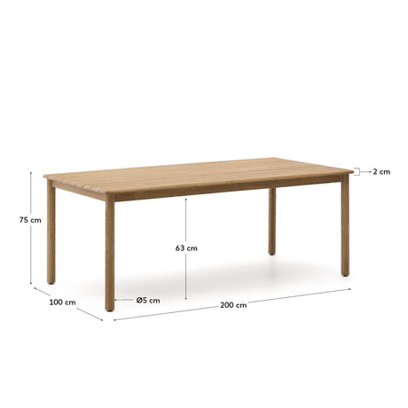 Tisch Sori aus massivem Akazienholz, 200 x 100 cm, FSC 100 % - ZEN ZONE Furniture