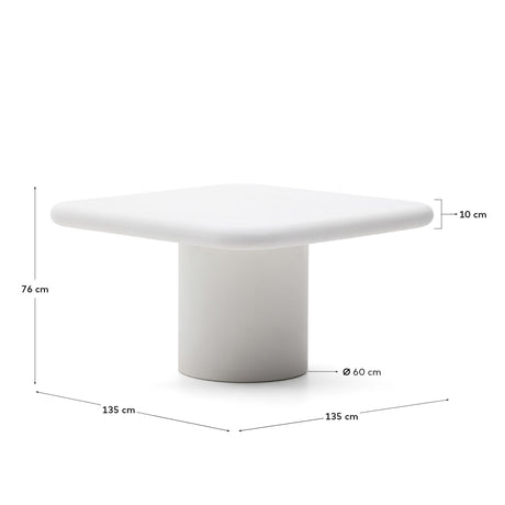 Tisch Addaia aus weißem Zement 135 x 135 cm - ZEN ZONE Furniture