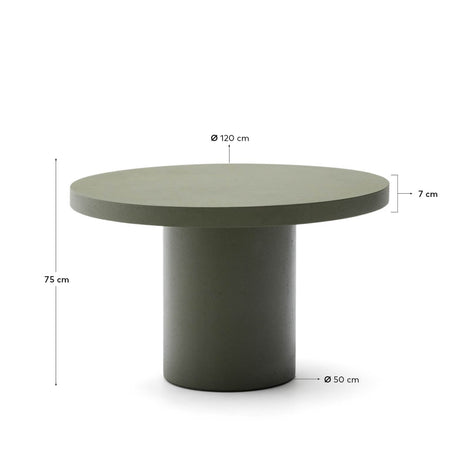Runder Tisch Aiguablava aus Zement in Grün Ø 120 cm - ZEN ZONE Furniture
