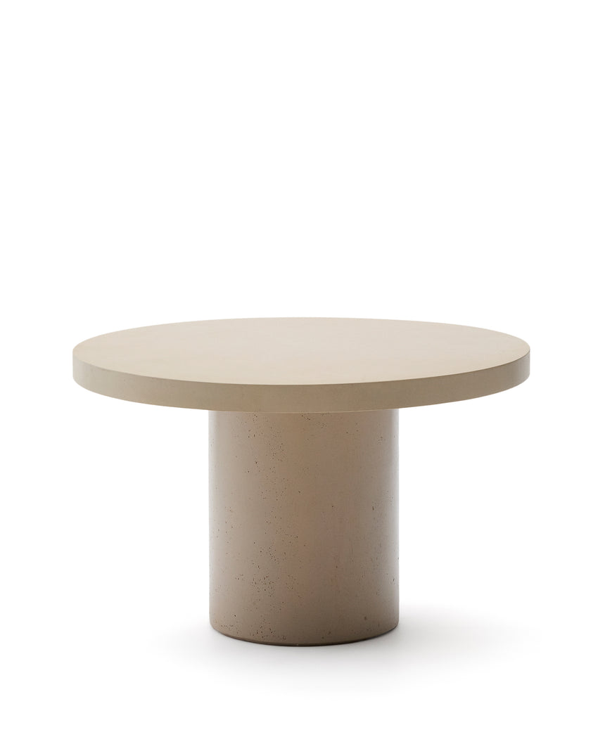 Runder Tisch Aiguablava aus Zement in Beige Ø 120 cm - ZEN ZONE Furniture