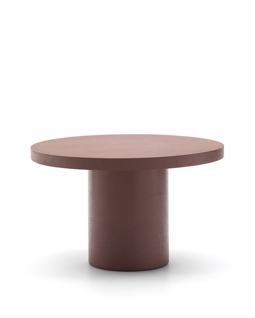 Runder Tisch Aiguablava aus Zement in Terrakotta Ø 120 cm - ZEN ZONE Furniture