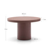 Runder Tisch Aiguablava aus Zement in Terrakotta Ø 120 cm