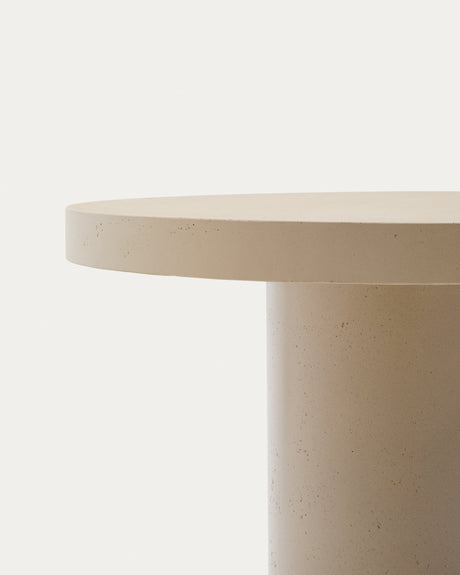 Runder Tisch Aiguablava aus Zement in Beige Ø 90 cm - ZEN ZONE Furniture