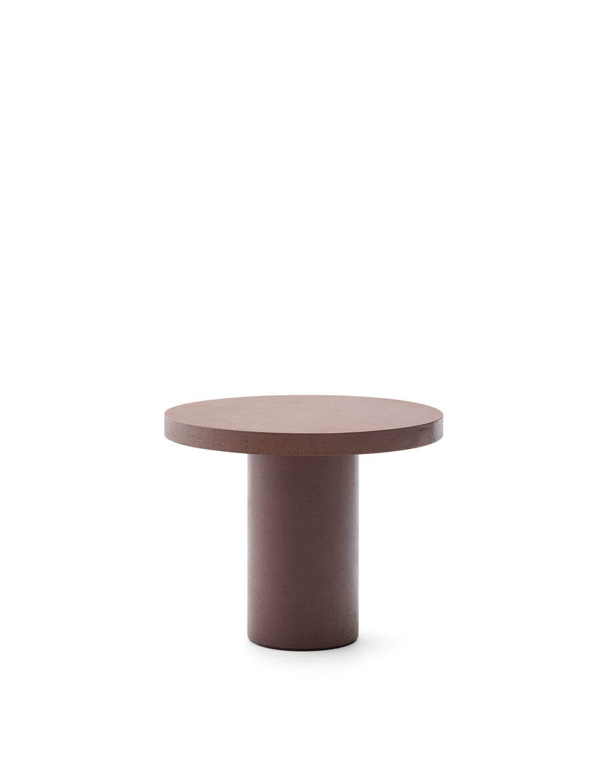 Runder Tisch Aiguablava aus Zement in Terrakotta Ø 90 cm - ZEN ZONE Furniture