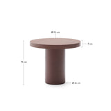Runder Tisch Aiguablava aus Zement in Terrakotta Ø 90 cm