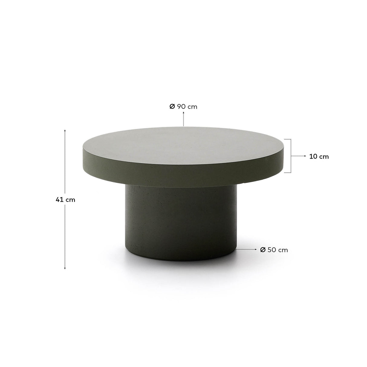 Couchtisch Aiguablava aus Zement in Grün Ø 90 cm - ZEN ZONE Furniture